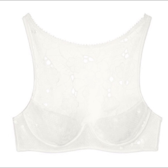 VS Petals Sequin High-neck Bra Floral Balconet 32C - Picture 8 of 10